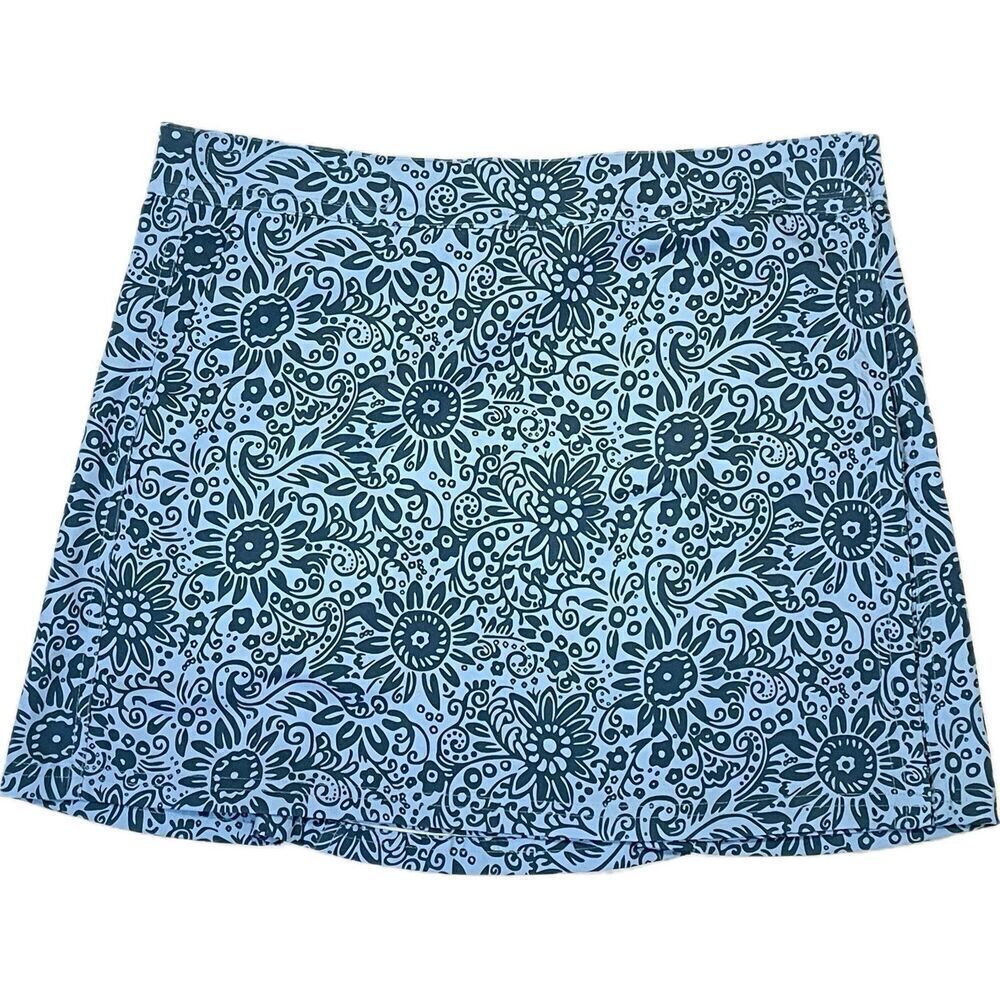 Ripskirt Hawaiian Blue Floral Quick Dry Active Mini Wrap Skirt Women’s Size M
